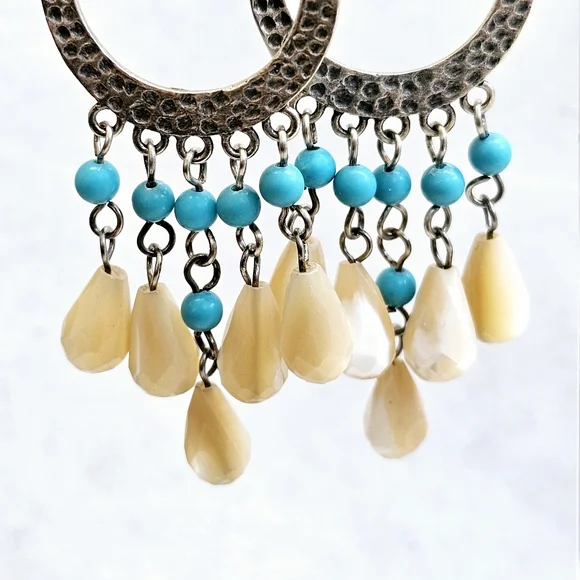 Silpada 925 Turquoise Mother of Pearl Earrings RARE - Picture 5 of 9